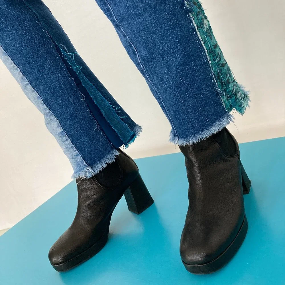 Custom Distressed Boro Sashiko Acid Faded Blue Jeans - Picture 14 of 17